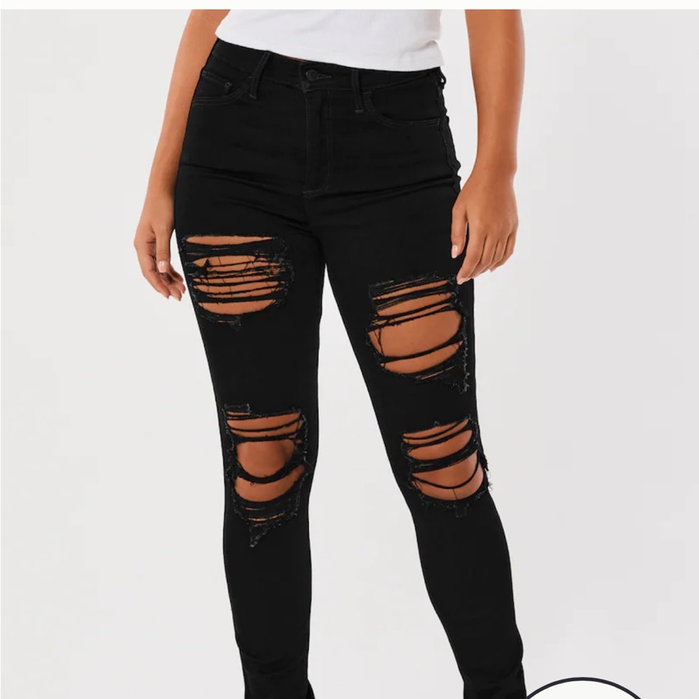 Hollister High Waisted skinny Jeans In Color Black